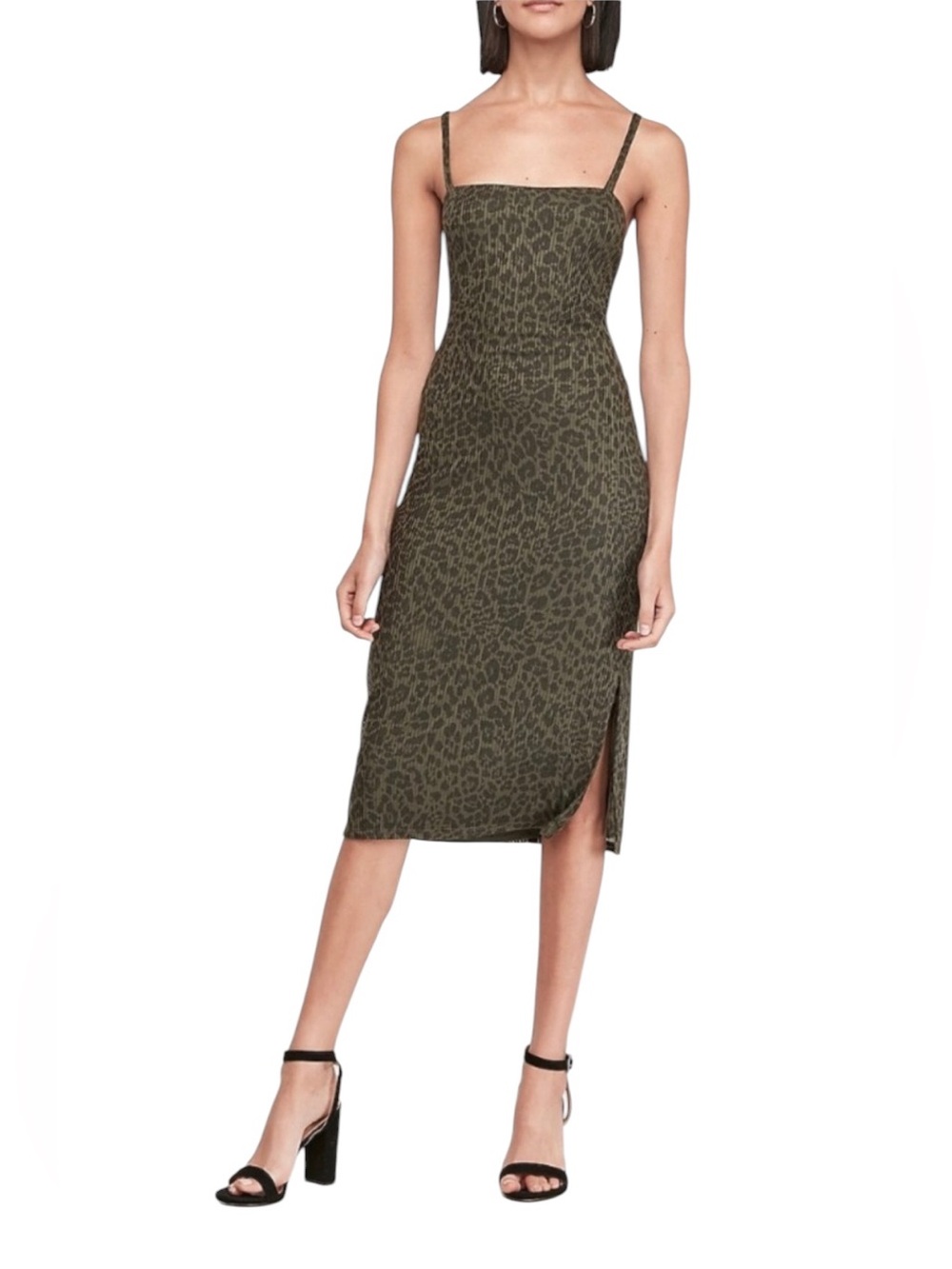 Express Leopard Print Midi Dress